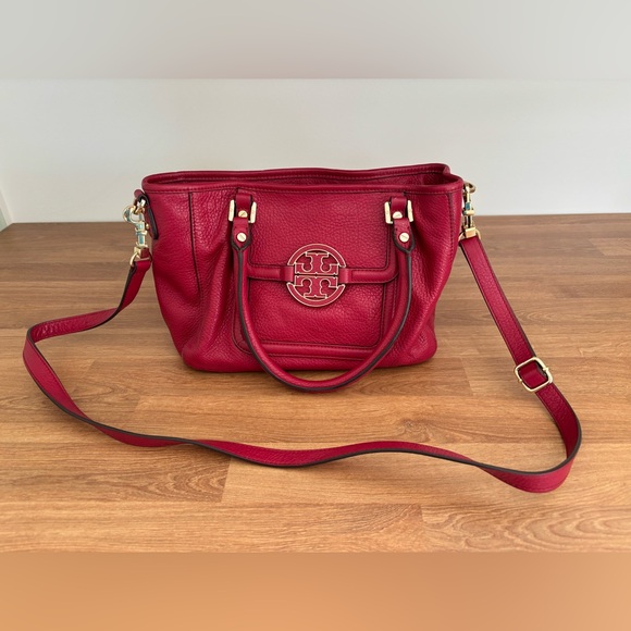 Authentic Tory Burch Amanda Red Leather Handbag